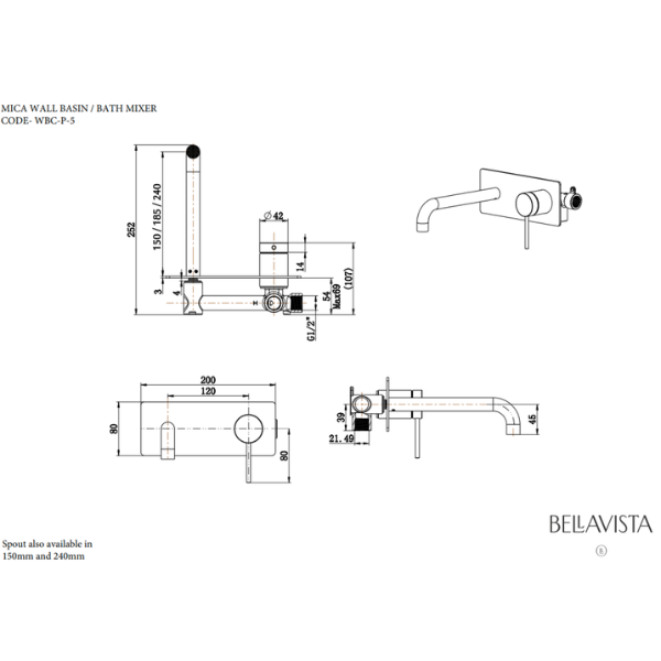 Mica Wall-Spout Combo – 1P | Gunmetal