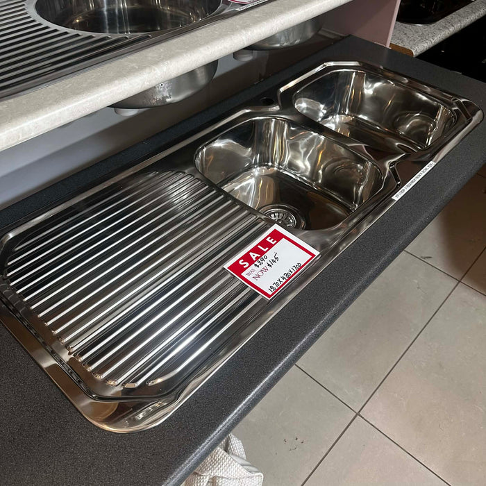 270mm Chrome Square Double Sink
