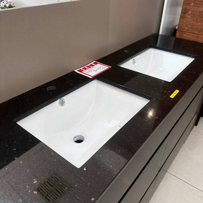 Black Double Vanity with Black Stone Under-mount