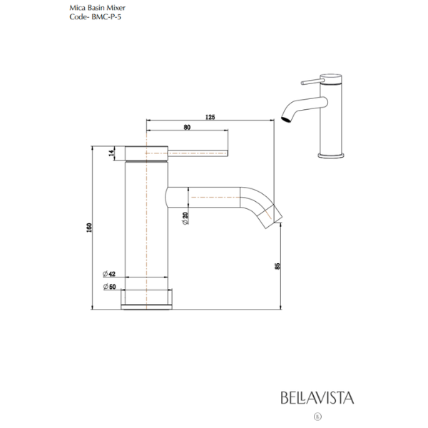 Mica Basin Mixer V2 | Gunmetal