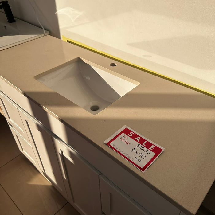 1200mm Cream White Vanity with Beige Under-Mount