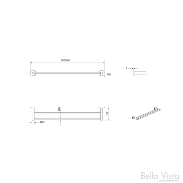 Mica Double Towel Rail