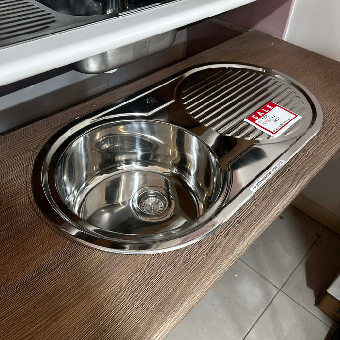 915mm Chrome Round Single Sink