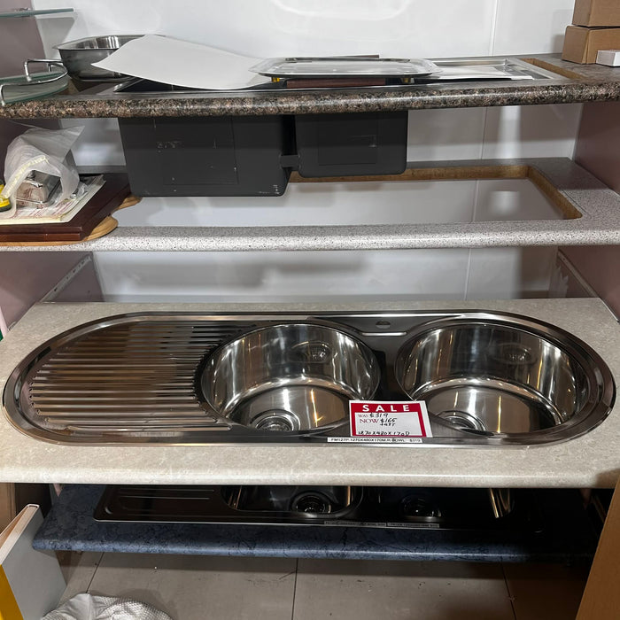 270mm Chrome Round Double Sink