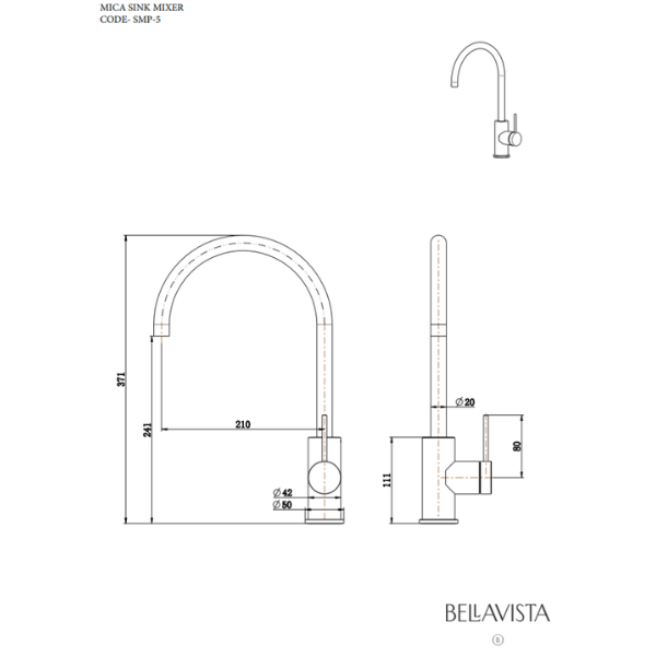 Mica Sink Mixer | Brushed Nickel