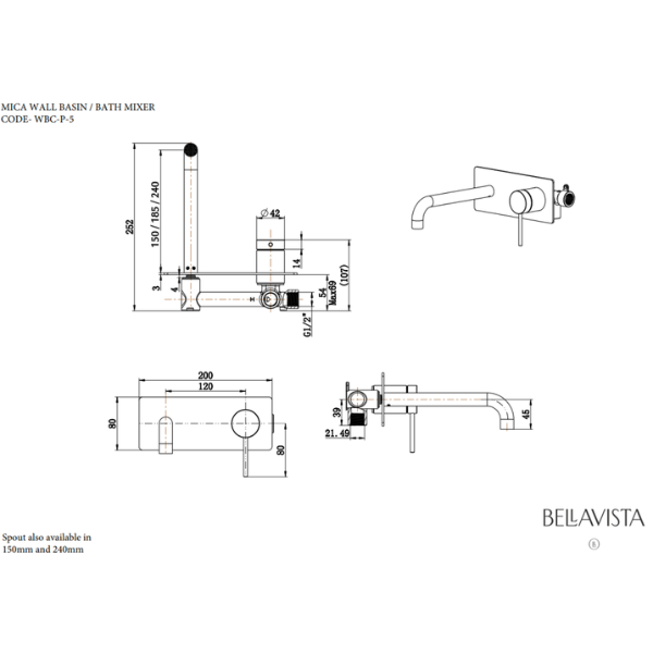 Mica Wall-Spout Combo – 1P | French Gold