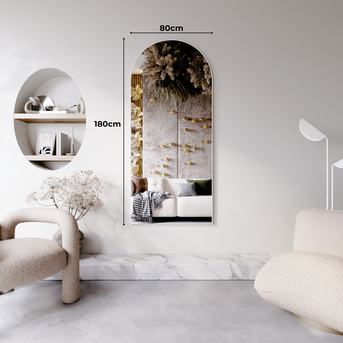 WHITE ARCH MIRROR | 1800 x 800mm