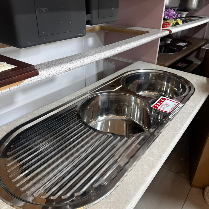 270mm Chrome Round Double Sink