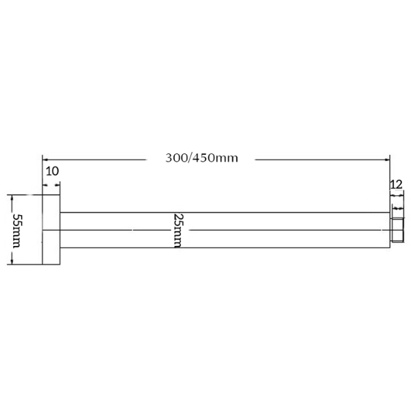 Mica Round Ceiling Arm | Chrome