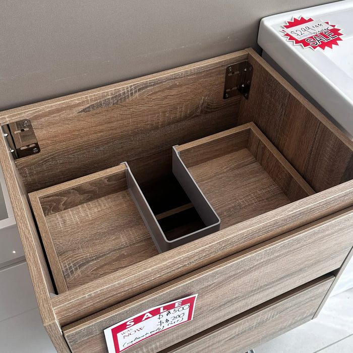 600mm Natural Oak Wood Vanity