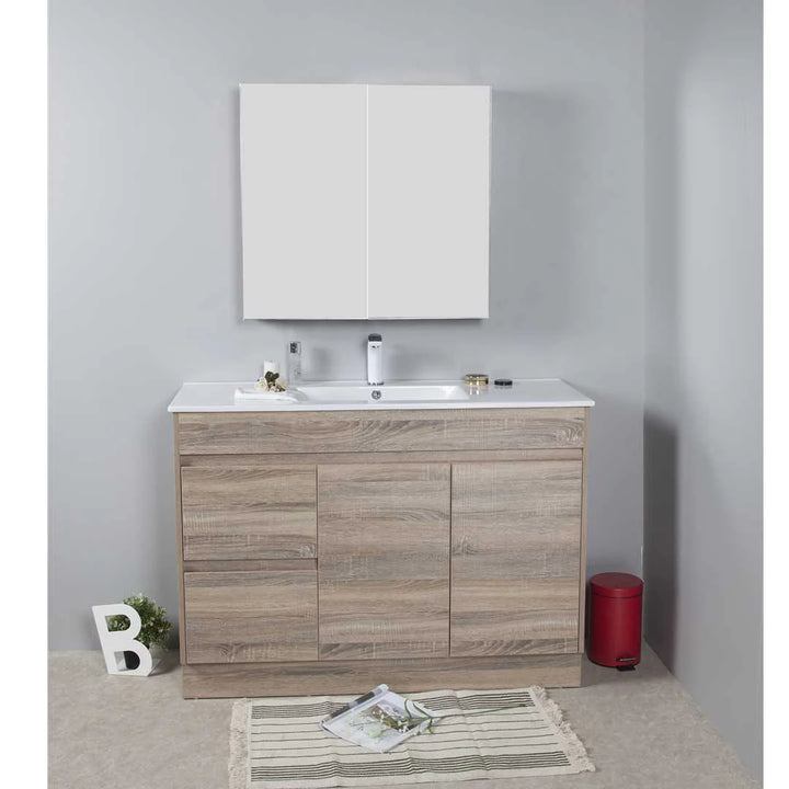 Grace Timber Look Free Standing Vanity 1200mm Drawers on Left