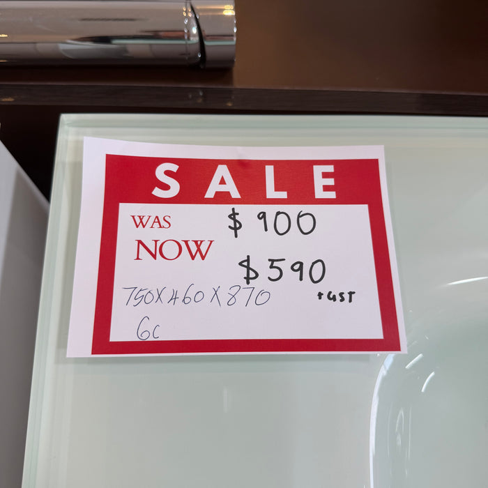White Vanity with Glass Top Under-mount