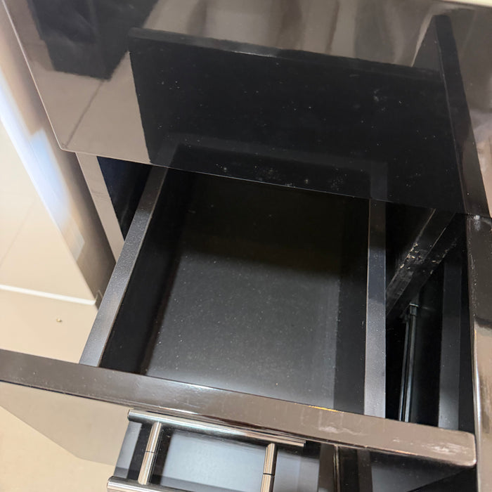 Black Vanity with Glass Top Under-mount