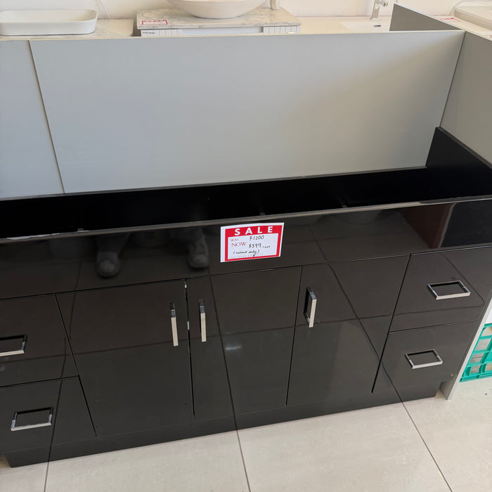 Double Basin Vanity Dark Chocolate Brown (Cabinet Only)