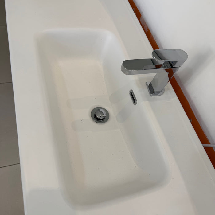 White Vanity with Ceramic Under-Mount Basin