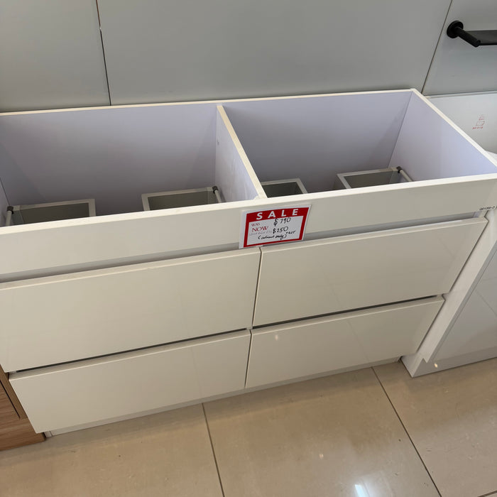 White Vanity Cabinet Double Basin Cabinet Only