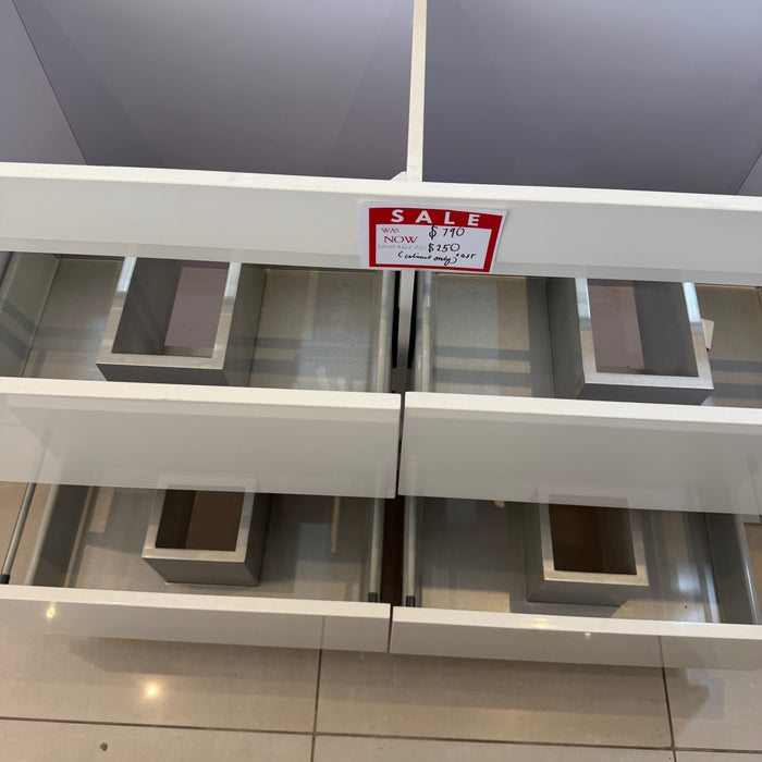 White Vanity Cabinet Double Basin Cabinet Only