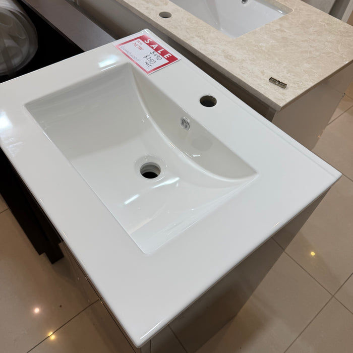 Dark Chocolate Vanity with Ceramic Under-mount Top