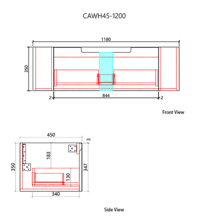 Savio Wall Hung Vanity 1200mm