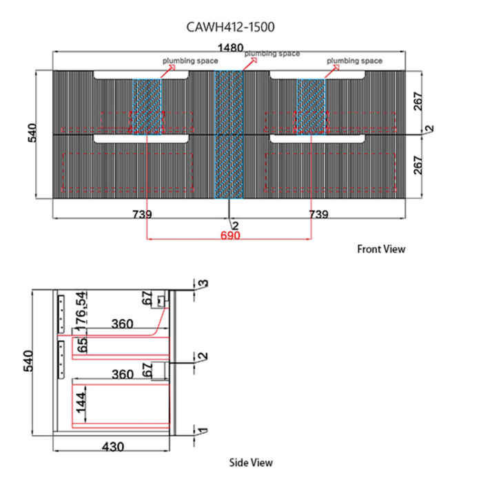 Verona Mark II Wall Hung 1500mm