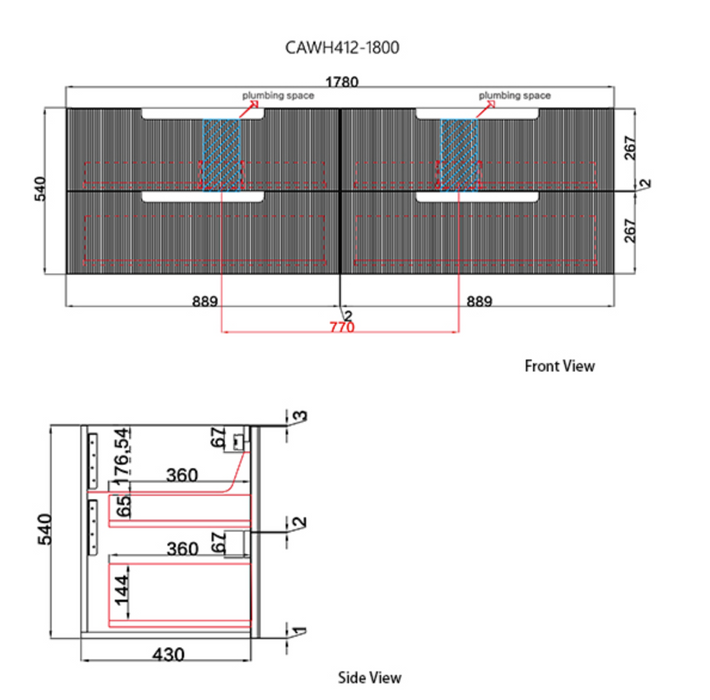 Verona Mark II Wall Hung 1800mm