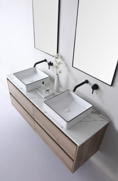 Macleod Gloss White with Black Edge Basin