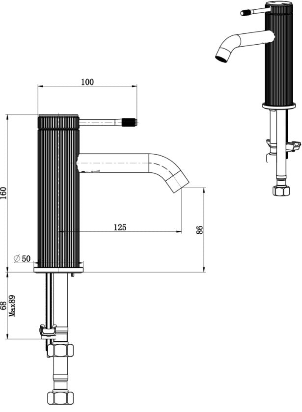 Fluted Basin Mixer