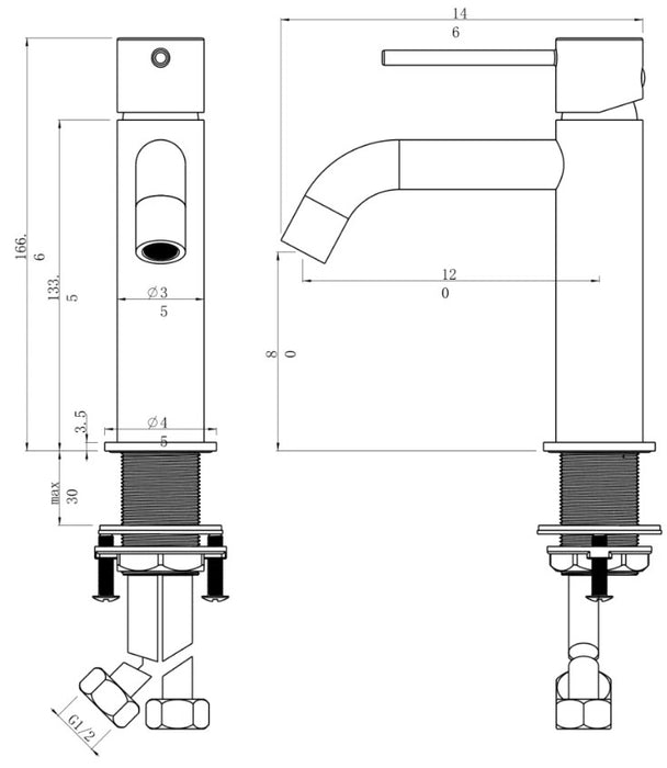 Basin Mixer - Curved Spout