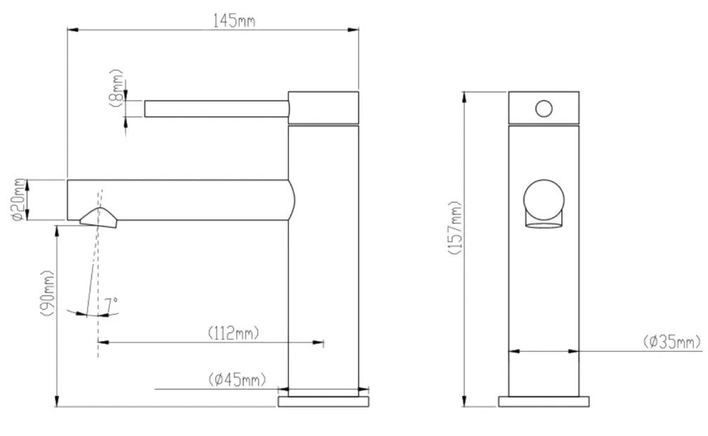 Basin Mixer - Straight Spout