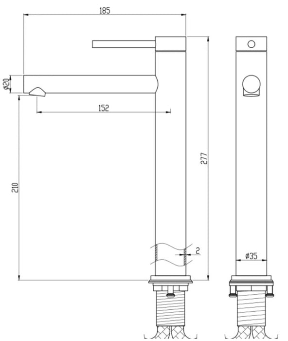 Mica Tall Basin Mixer - Straight Spout