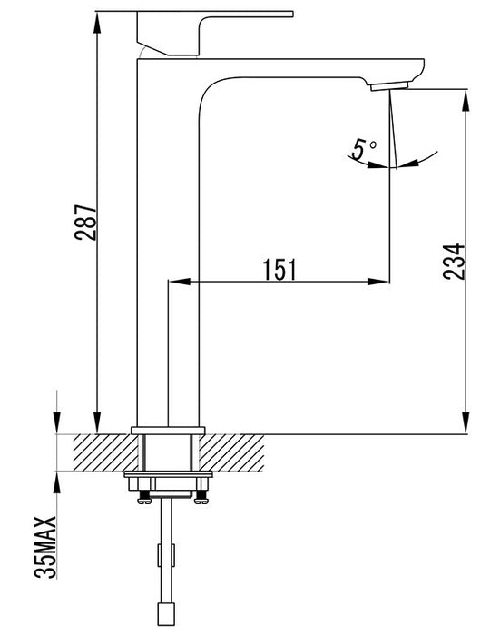 Seto Basin Mixer Tall