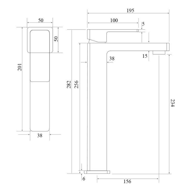 Milos Tall Basin Mixer