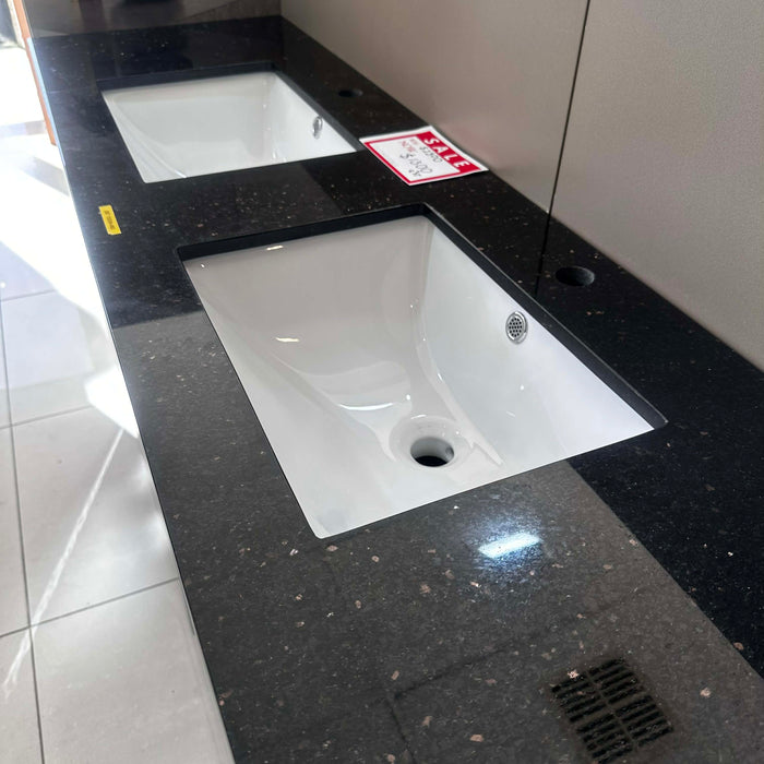 Black Double Vanity with Black Stone Under-mount