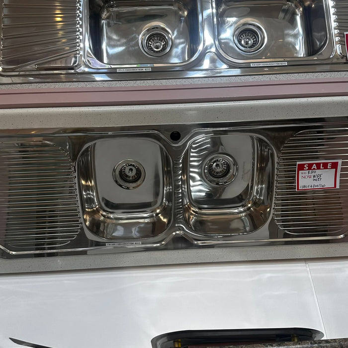 1380mm Chrome Double Sink