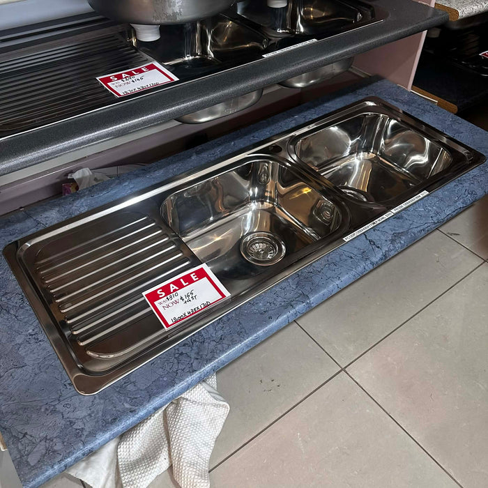 1200mm Chrome Double Sink