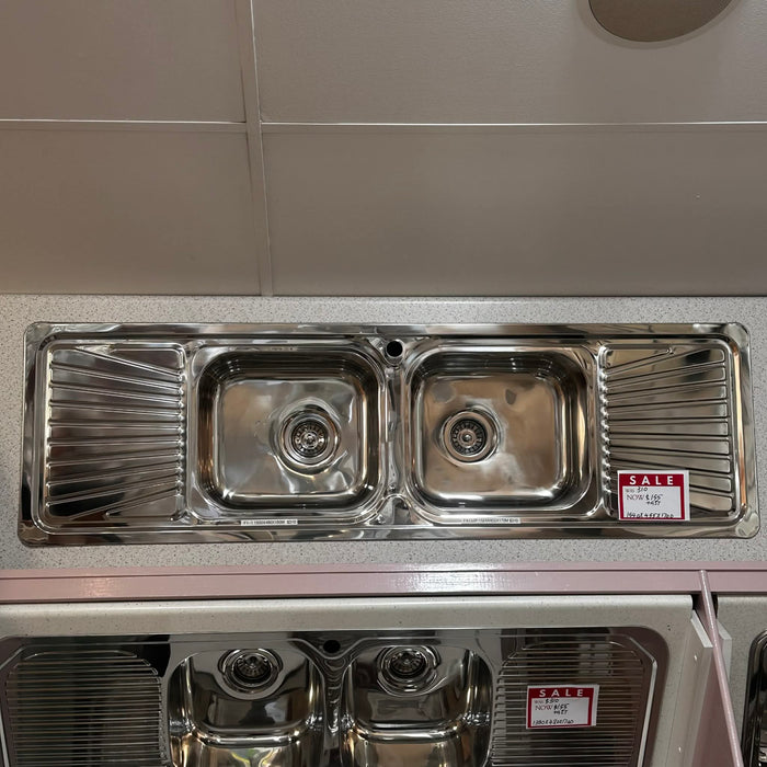 1540mm Chrome Double Sink