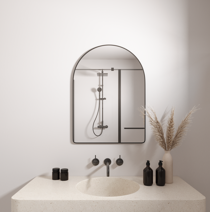 BLACK ARCH VANITY MIRROR | 950 X 700