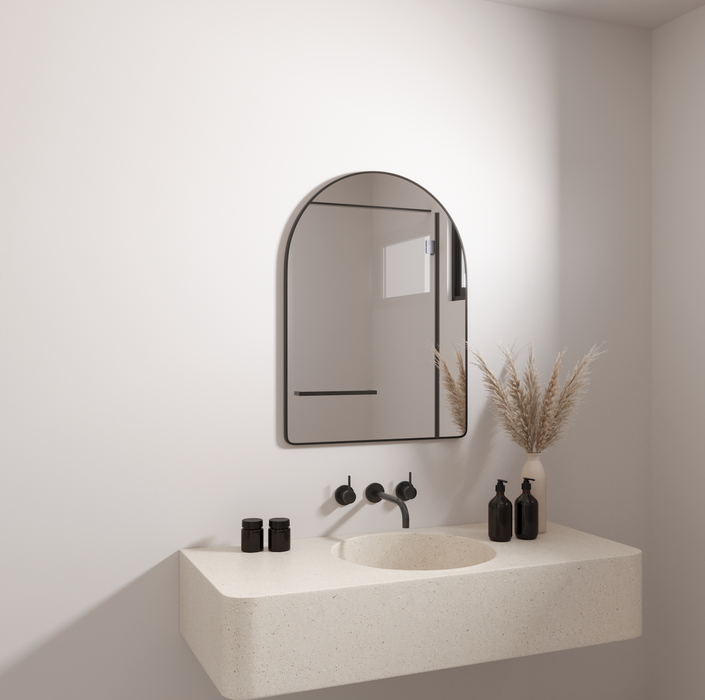 BLACK ARCH VANITY MIRROR | 950 X 700