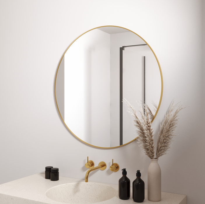 GOLD ROUND CIRCLE MIRROR | 1000mm