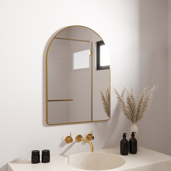 GOLD ARCH VANITY MIRROR | 950 X 700mm