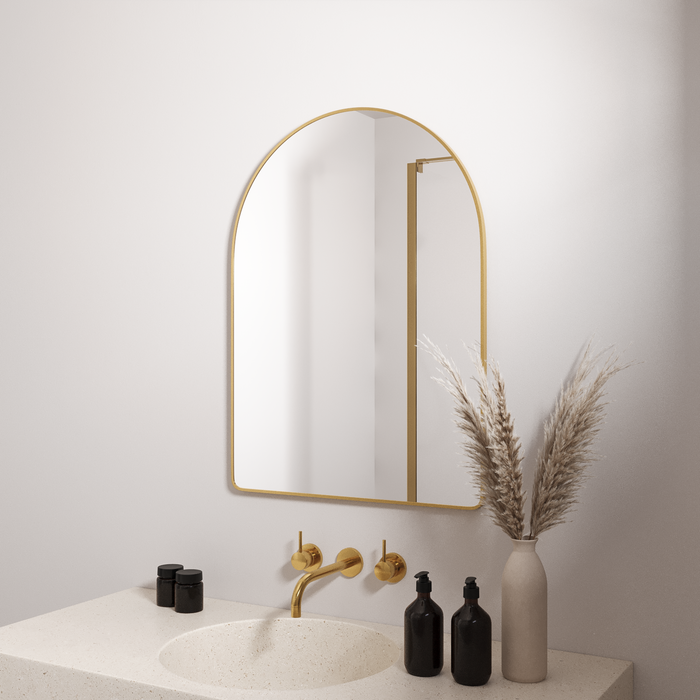 GOLD ARCH VANITY MIRROR | 950 X 700mm