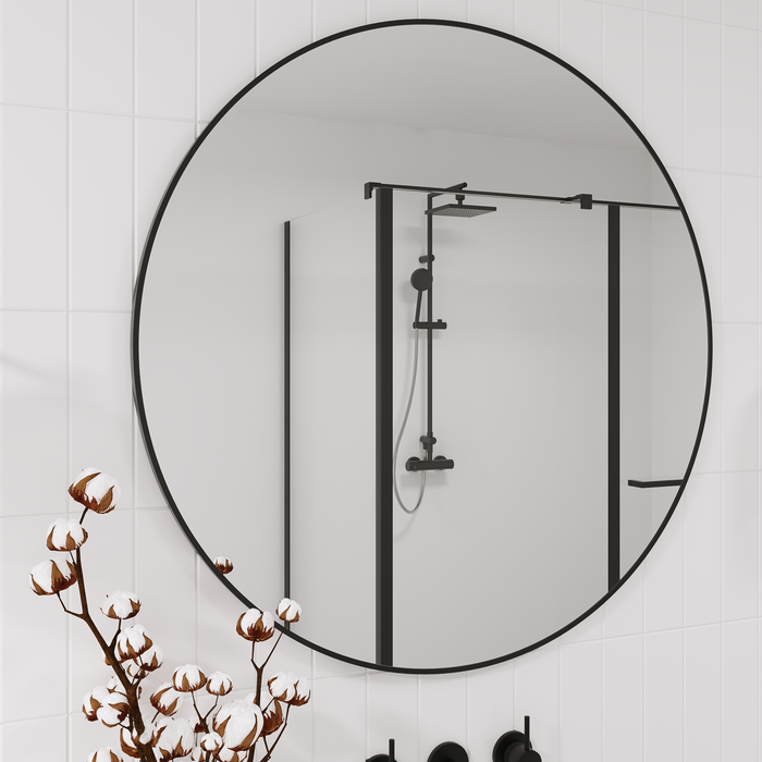 BLACK ROUND CIRCLE MIRROR | 1000