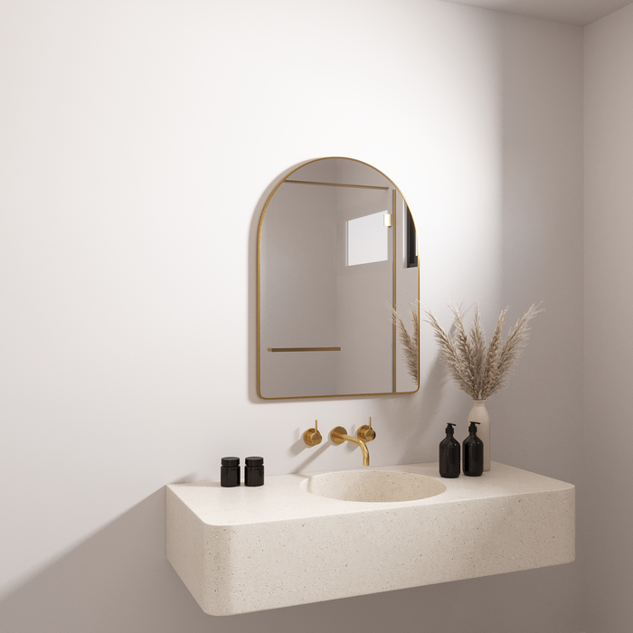 GOLD ARCH VANITY MIRROR | 950 X 700mm